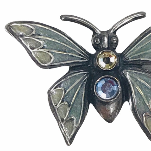 Butterfly Brooch, Silver, Blue - Picture 4 of 5